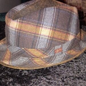 Bailey Of Hollywood Plaid Fedora Hat - Brown and Gray